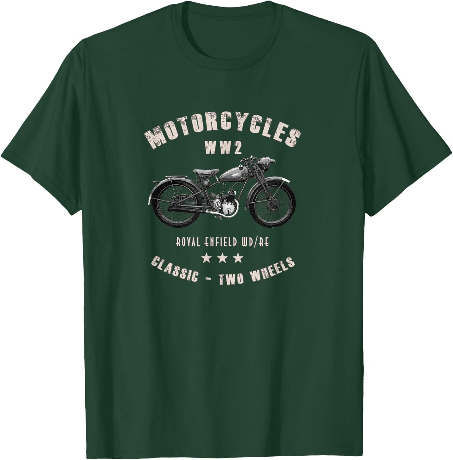 Royal Enfield WD / RE Classic Motorcycle WW2 T-Shirt - T-Shirt | Forest