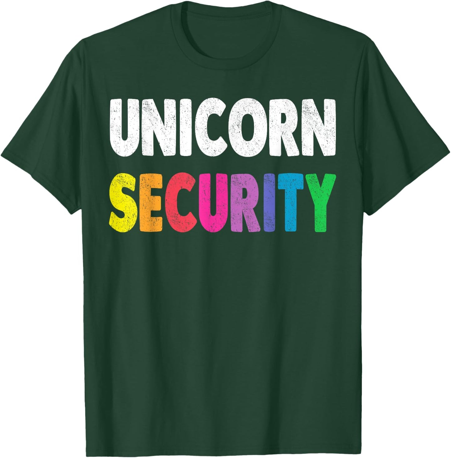 Halloween Dad Mom Daughter Adult Costume Unicorn Security T-Shirt - T-Shirt | Forest