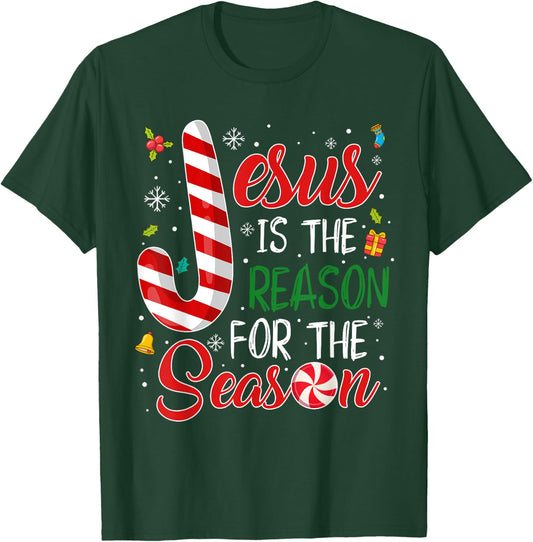 Jesus Is The Reason For The Season Christmas Pajama Gifts T-Shirt - T-Shirt | Forest