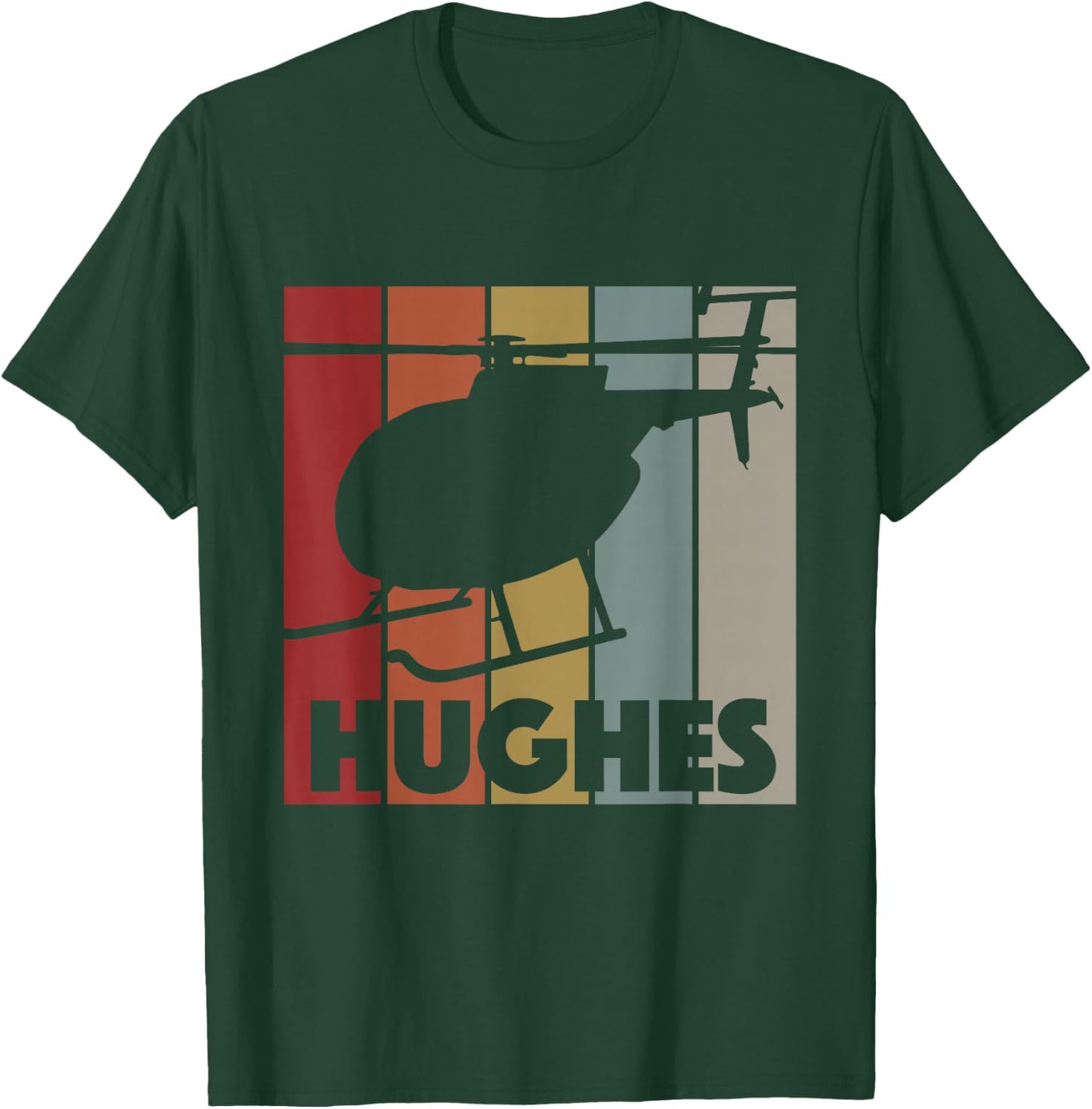 Retro Helicopter Avitation Pilot - Heli Aviator Hughes T-Shirt - T-Shirt | Forest