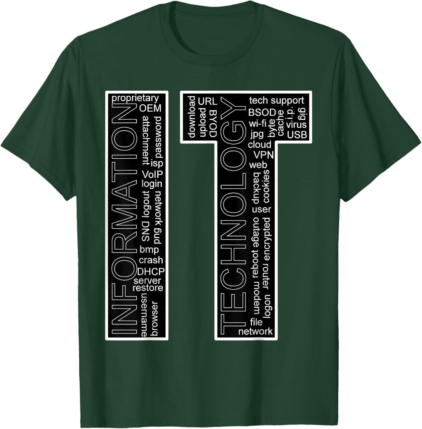 IT - Information Technology Vocabulary T-Shirt - T-Shirt | Forest