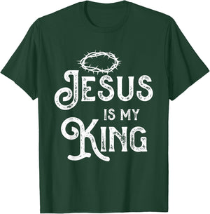 Jesus Christ King Religion God Christianity Gift T-Shirt - T-Shirt | Forest