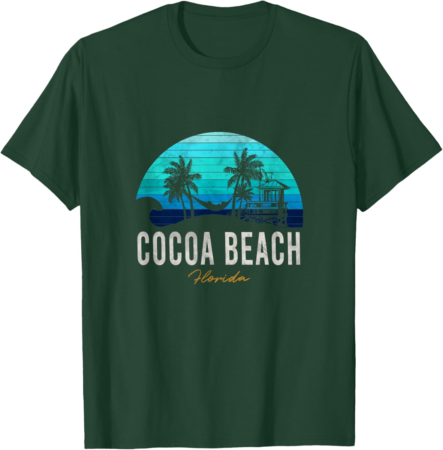 Cocoa Beach Florida Vacation Beach Sunset Palms Surf T-Shirt - T-Shirt | Forest