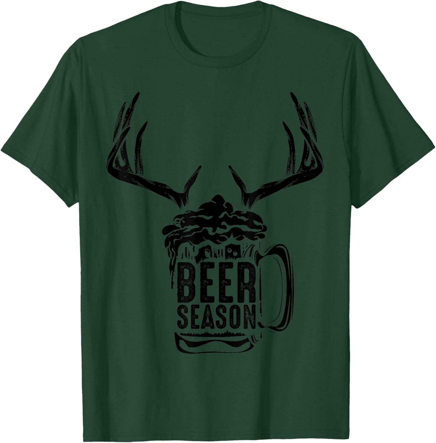 Beer Season | X-mas Animal Hunting Beer Drinkers Gift T-Shirt - T-Shirt | Forest