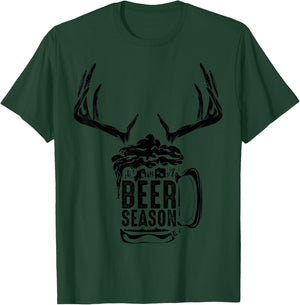 Beer Season | X-mas Animal Hunting Beer Drinkers Gift T-Shirt - T-Shirt | Forest