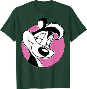 Looney Tunes Pepe Le Pew Pink Circle Portrait Small T-Shirt - T-Shirt | Forest