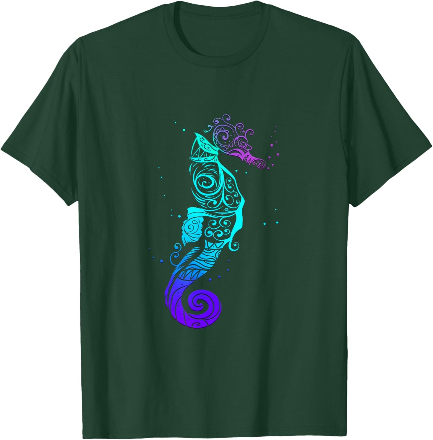 Seahorse Mandala Scuba Diving T-Shirt - T-Shirt | Forest