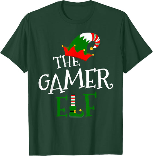 The Gamer Elf Family Matching Group Gift Christmas Costume T-Shirt - T-Shirt | Forest