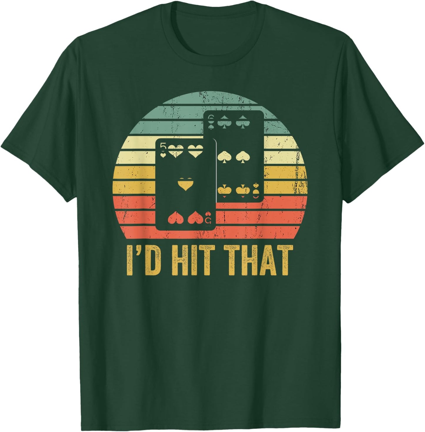 Vintage Blackjack Gambler Funny Retro Gambling Gift T-Shirt - T-Shirt | Forest