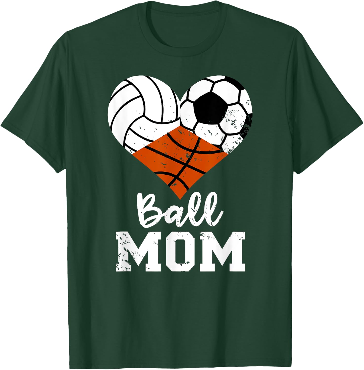 Ball Mom Funny Volleyball Soccer Basketball Mom T-Shirt - T-Shirt | Forest