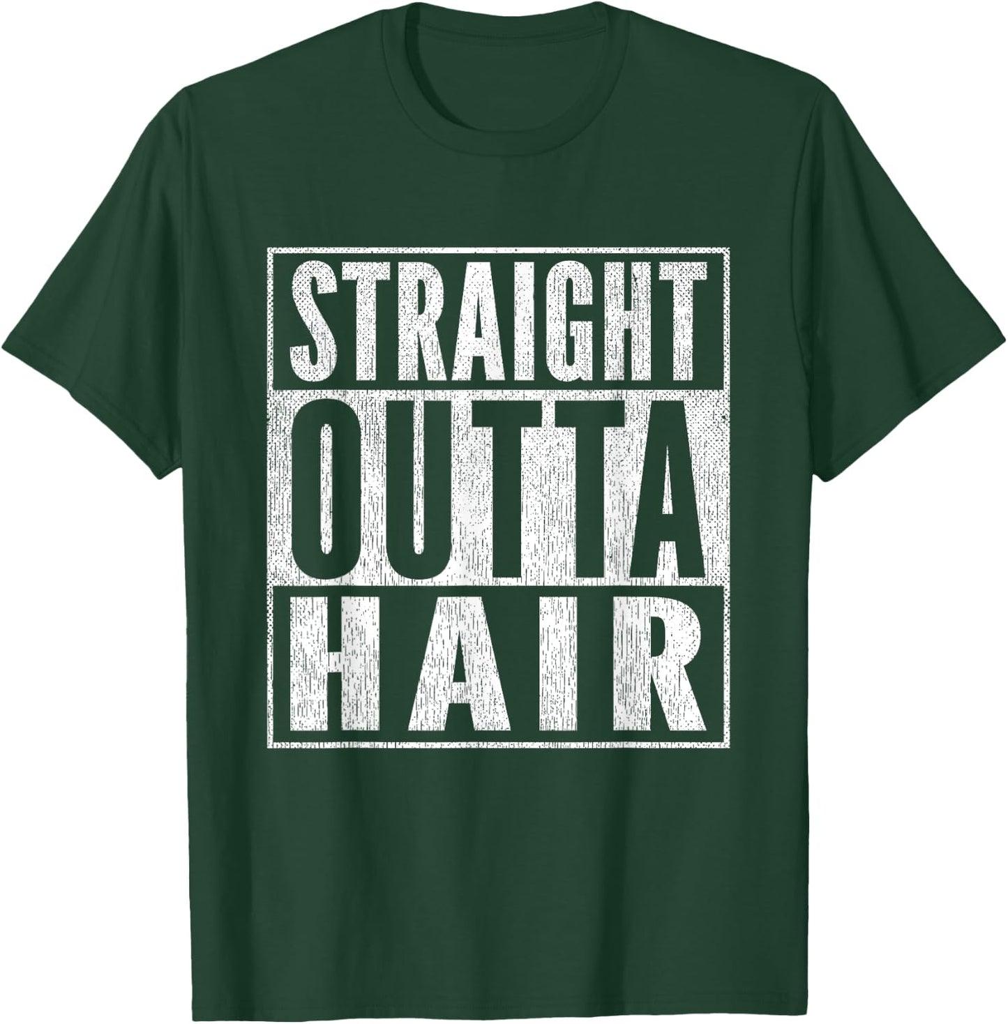 Funny Bald Joke Straight Outta Hair Loss Baldness T-Shirt - T-Shirt | Forest