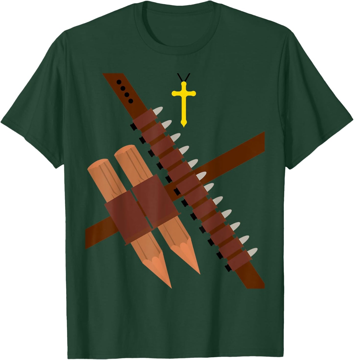 Vampire Hunter Halloween Costume, Silver Bullets and Stakes T-Shirt - T-Shirt | Forest