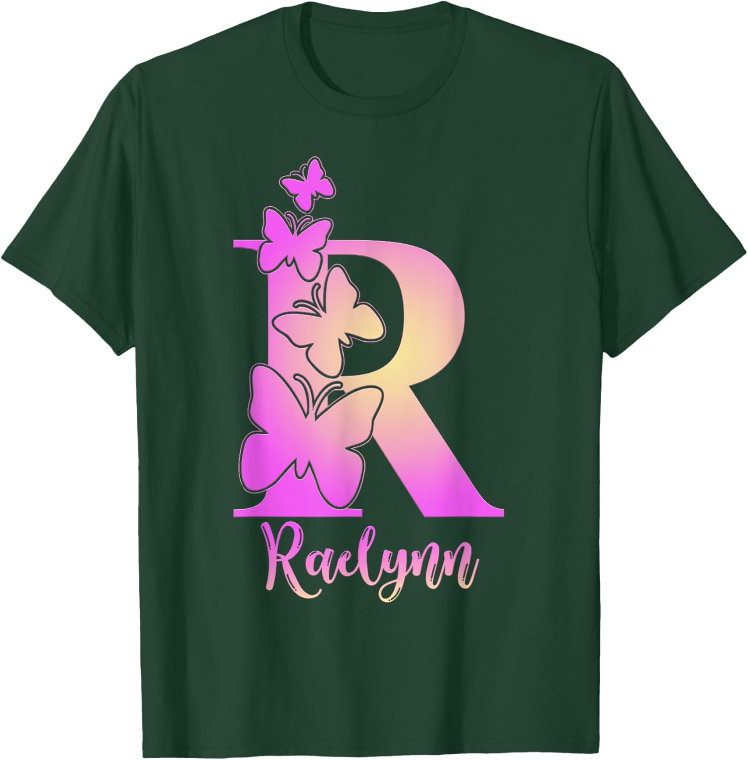 Raelynn, cute personalized butterfly custom kids girls name T-Shirt - T-Shirt | Forest