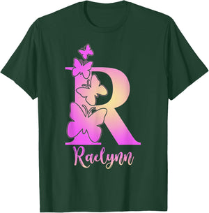 Raelynn, cute personalized butterfly custom kids girls name T-Shirt - T-Shirt | Forest