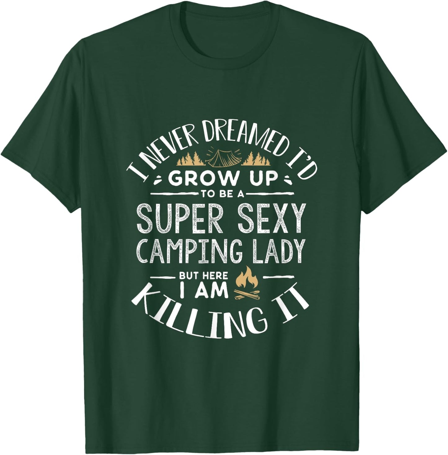Camping Shirt Women Wife Camper RV Camping Vacation T-Shirt - T-Shirt | Forest