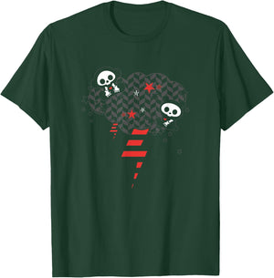 Skelanimals Panda Retro Rocker Striped Lightning Icons T-Shirt - T-Shirt | Forest