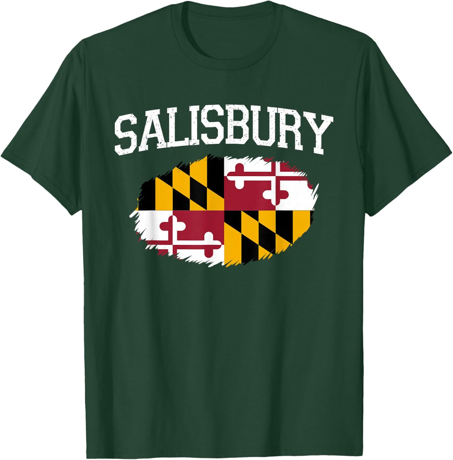 Salisbury MD Maryland Flag Vintage USA Sports Men Women T-Shirt - T-Shirt | Forest