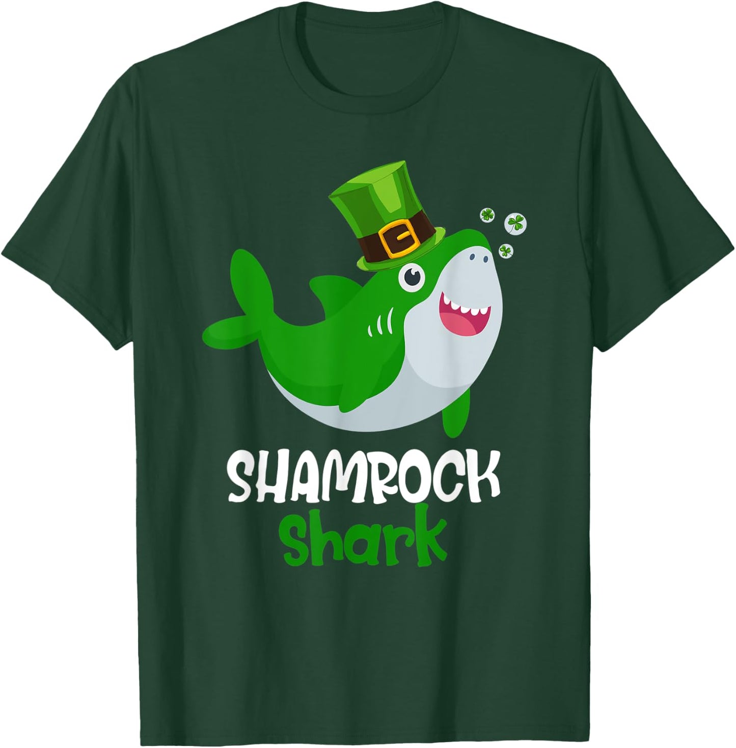 Shamrock Shark Funny St Patrick's Day Leprechaun Gift Kids T-Shirt - T-Shirt | Forest