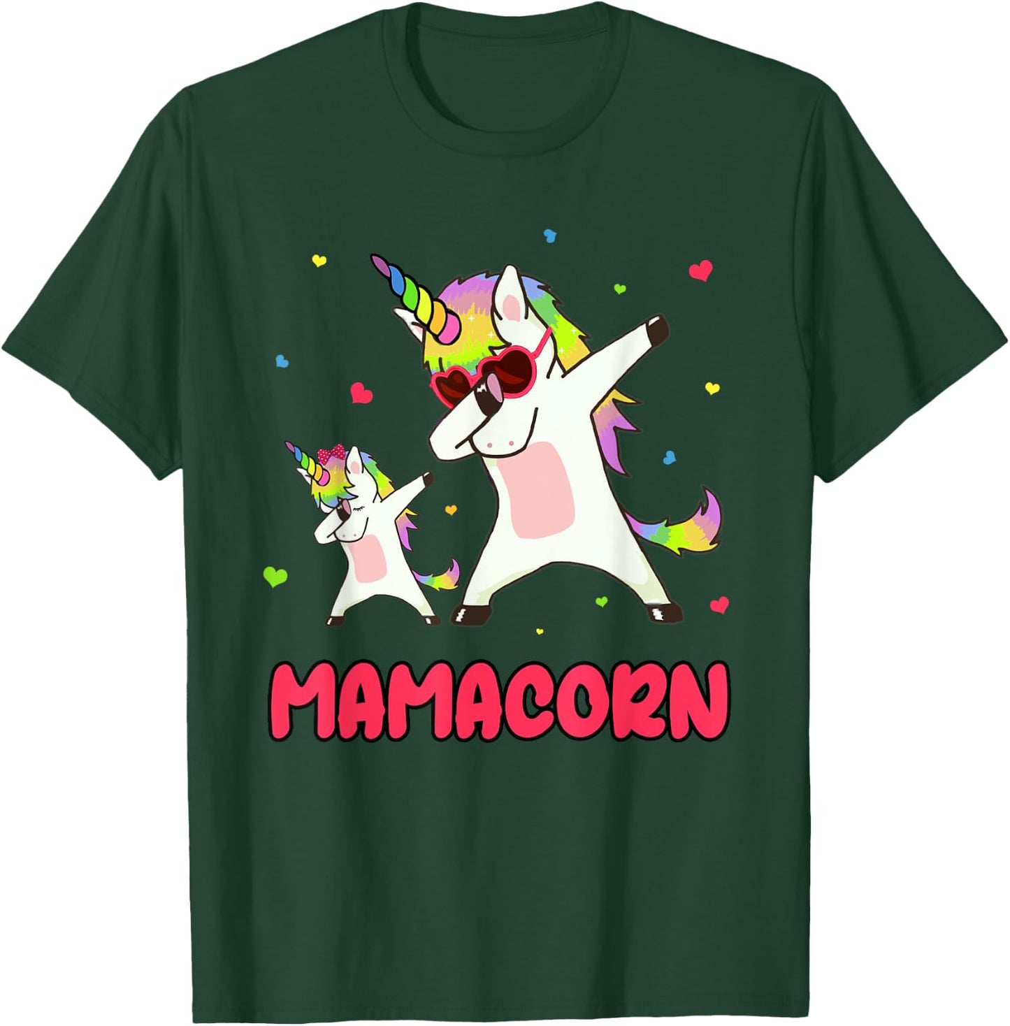 Mamacorn Dabbing Unicorn Mom Unicorn Girl Mommy Birthday T-Shirt - T-Shirt | Forest