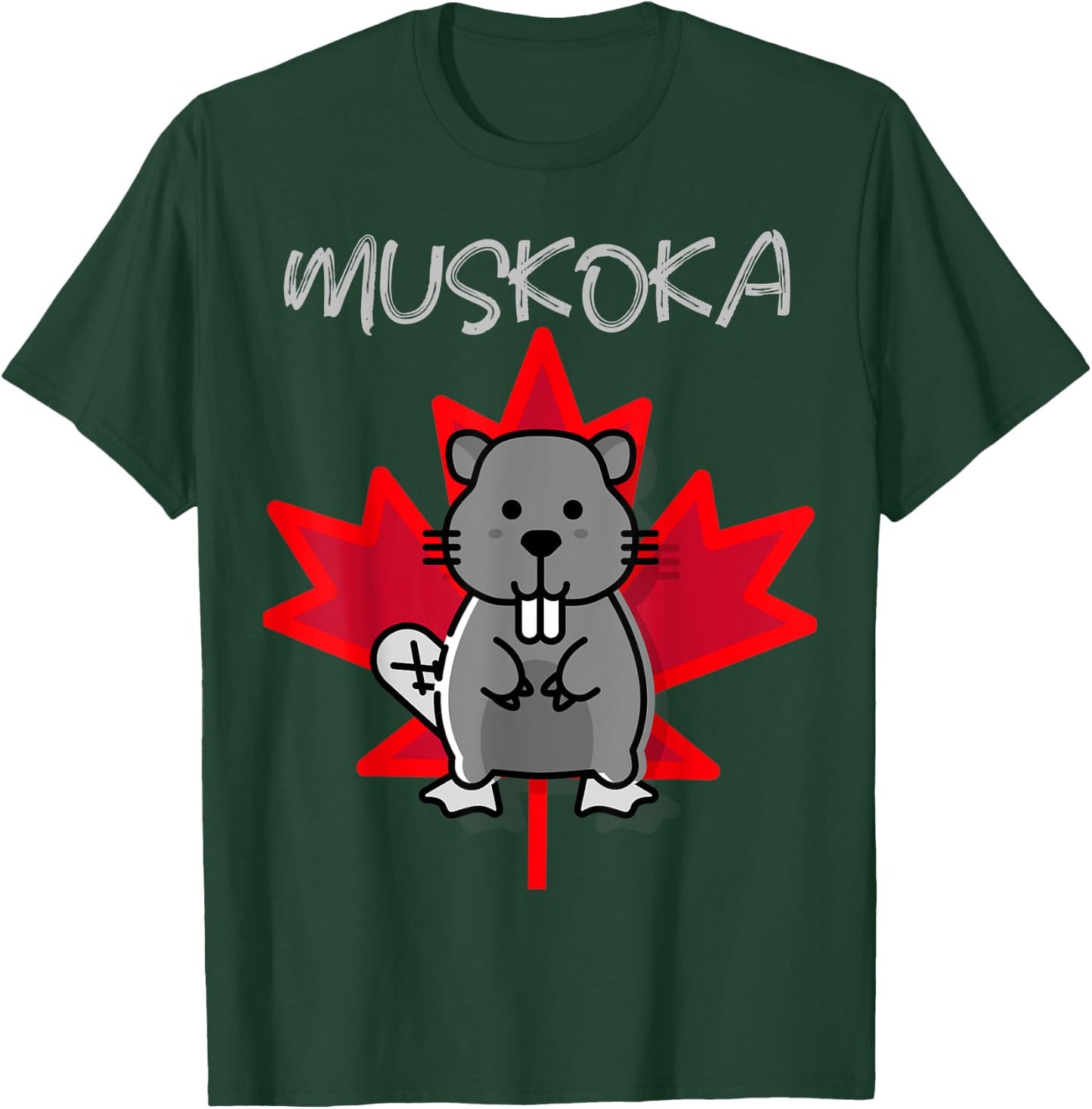 Muskoka Ontario Canada Beaver Poster Gift T-Shirt - T-Shirt | Forest