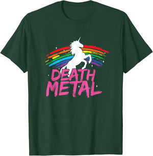 Unicorn Death Metal Rocker Metalhead Design Funny Hard Rock T-Shirt - T-Shirt | Forest