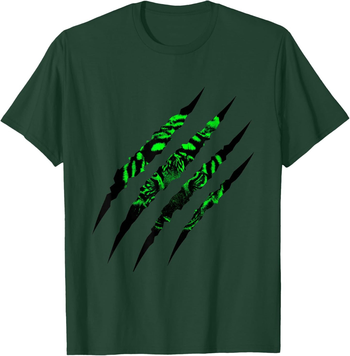 Predator Green Tiger Claw Mark T-Shirt - T-Shirt | Forest