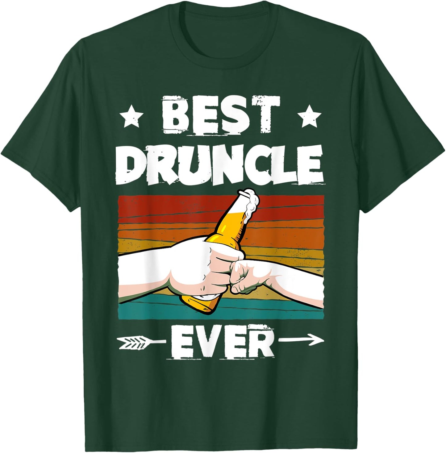 Best Druncle Ever Funny Beer Drinker Uncle Fist Bump T-Shirt - T-Shirt | Forest