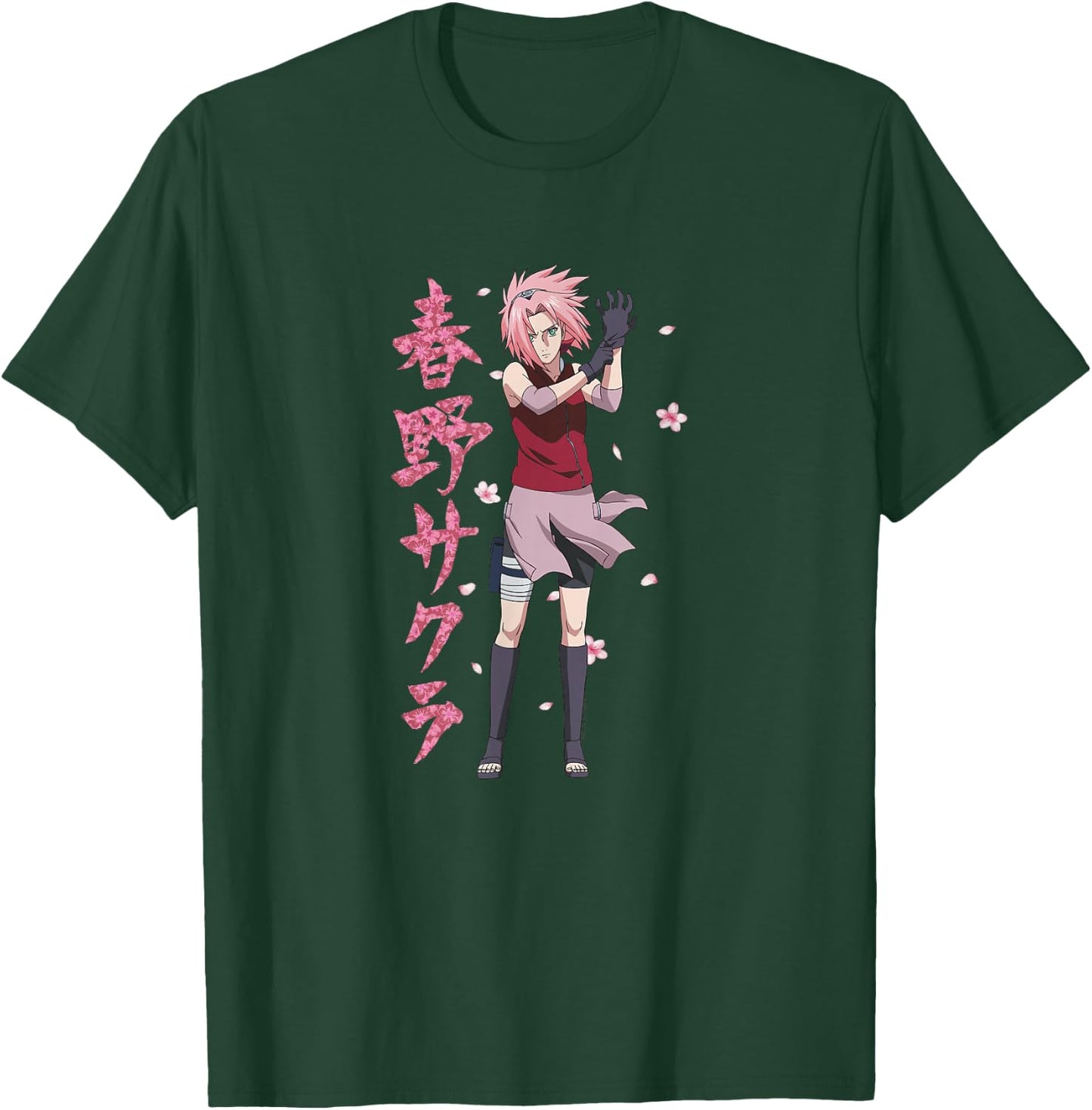 Naruto Shippuden Sakura Cherry Blossoms Anime T-Shirt - T-Shirt | Forest
