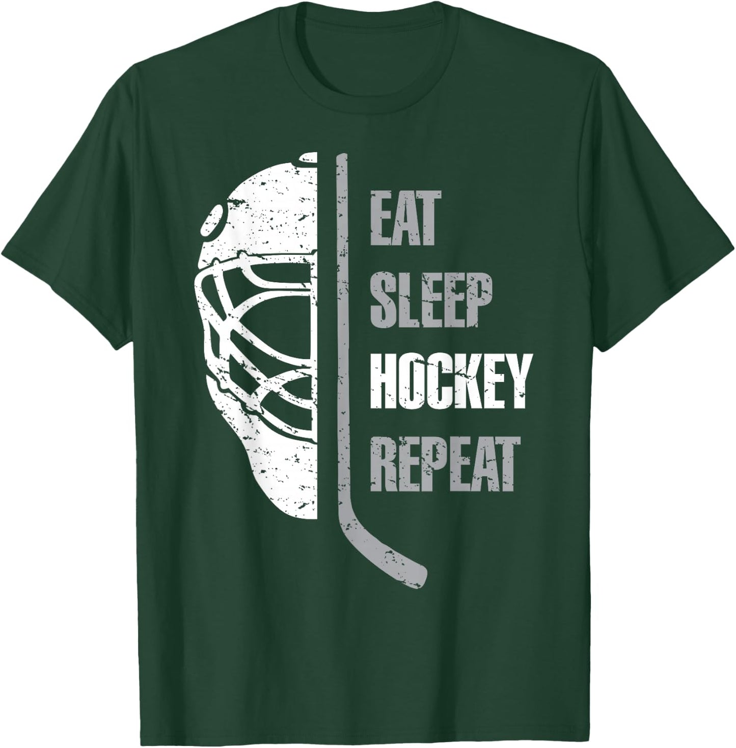 Eat Sleep Hockey Repeat Christmas For Teen Adult Hockey T-Shirt - T-Shirt | Forest