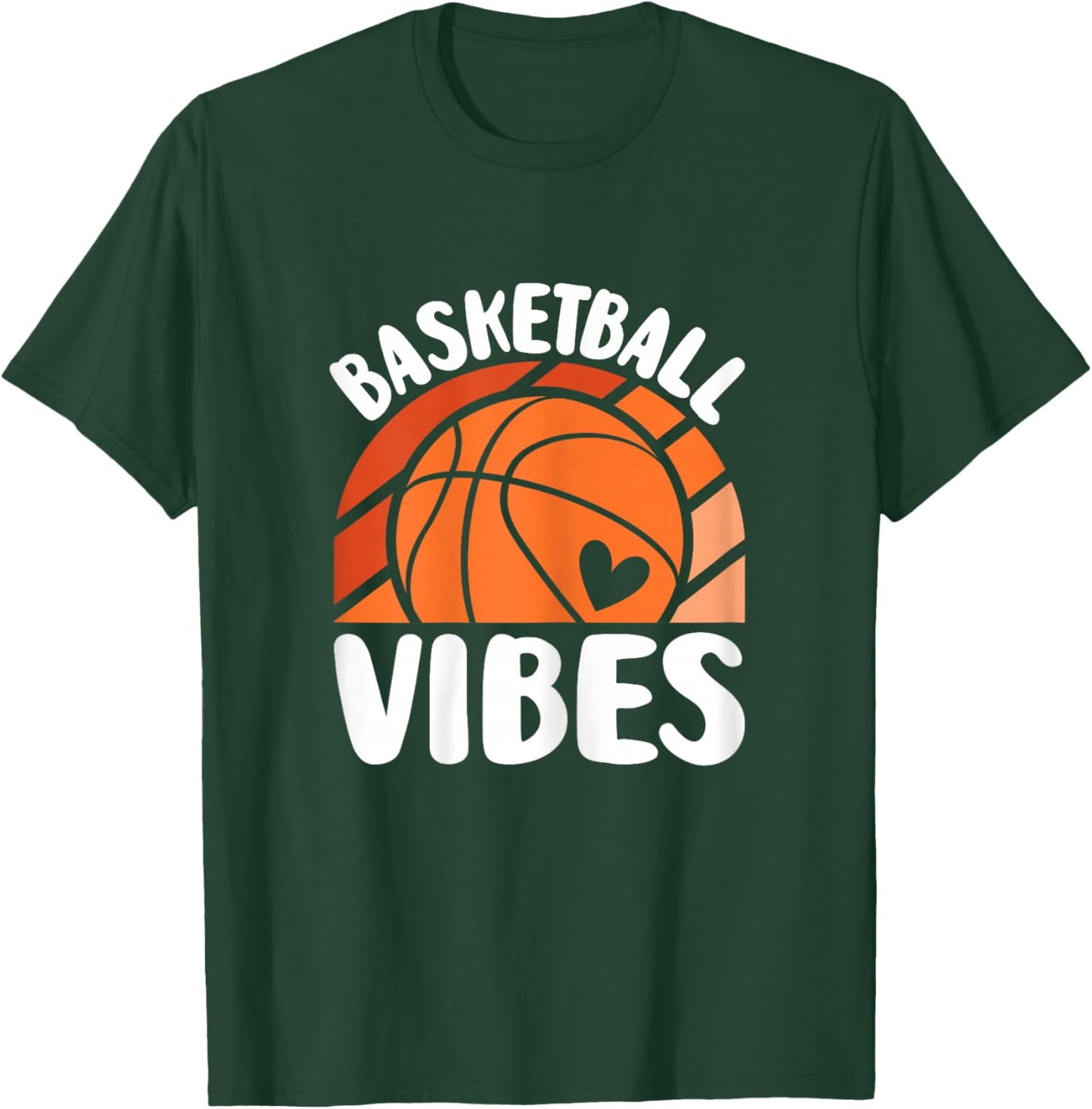 Basketball Vibes Cute Basketball Player Women Girls Kids T-Shirt - T-Shirt | Forest