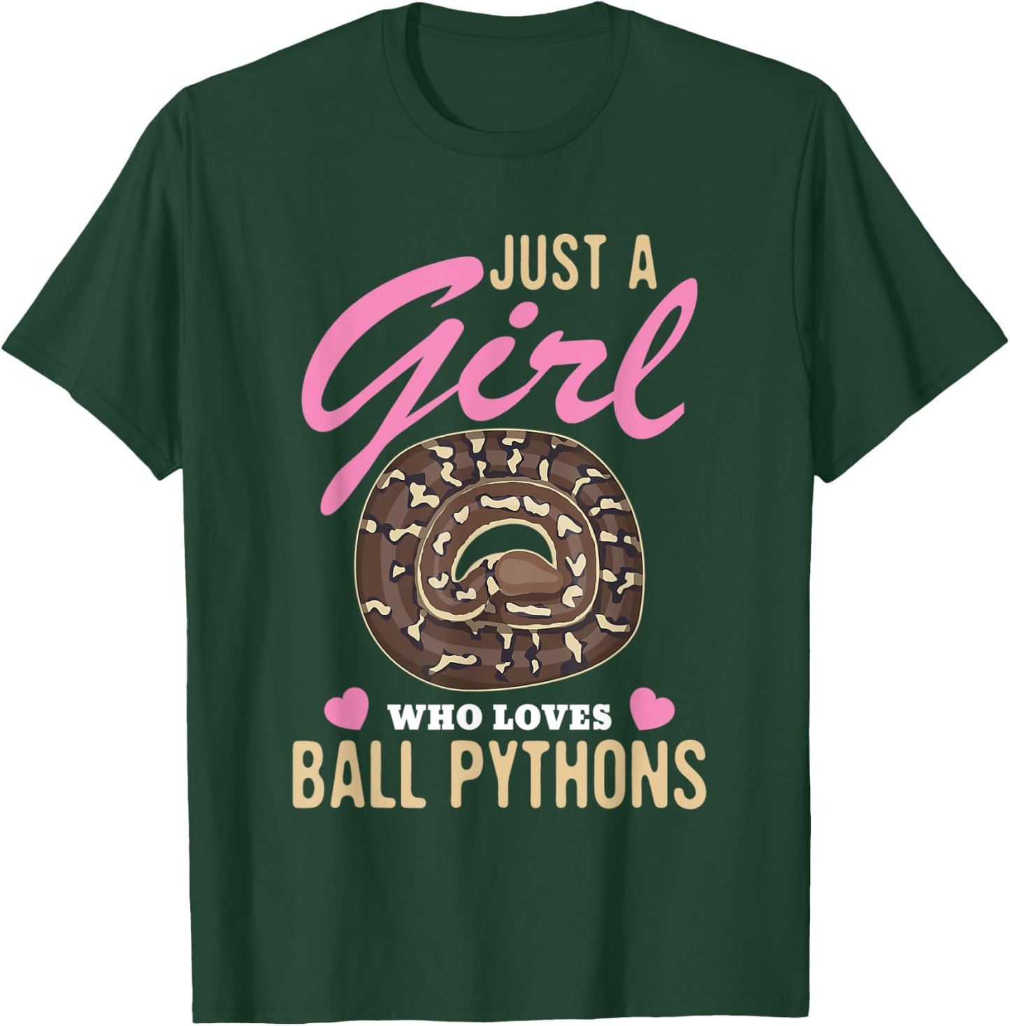 Just a Girl Who Loves Ball Pythons Snakes Snake Python Lover T-Shirt - T-Shirt | Forest