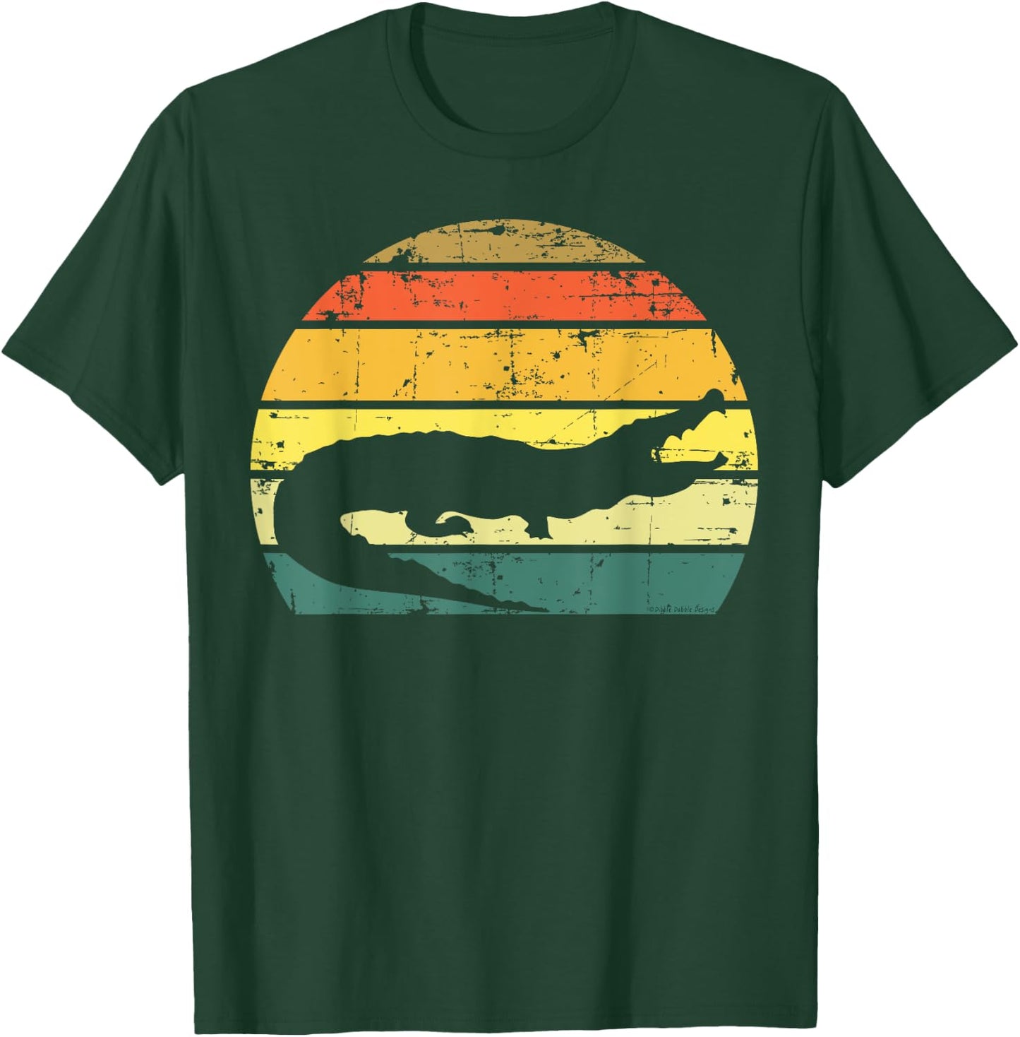Retro Sunset Grunge Alligator Everglades Design T-Shirt - T-Shirt | Forest