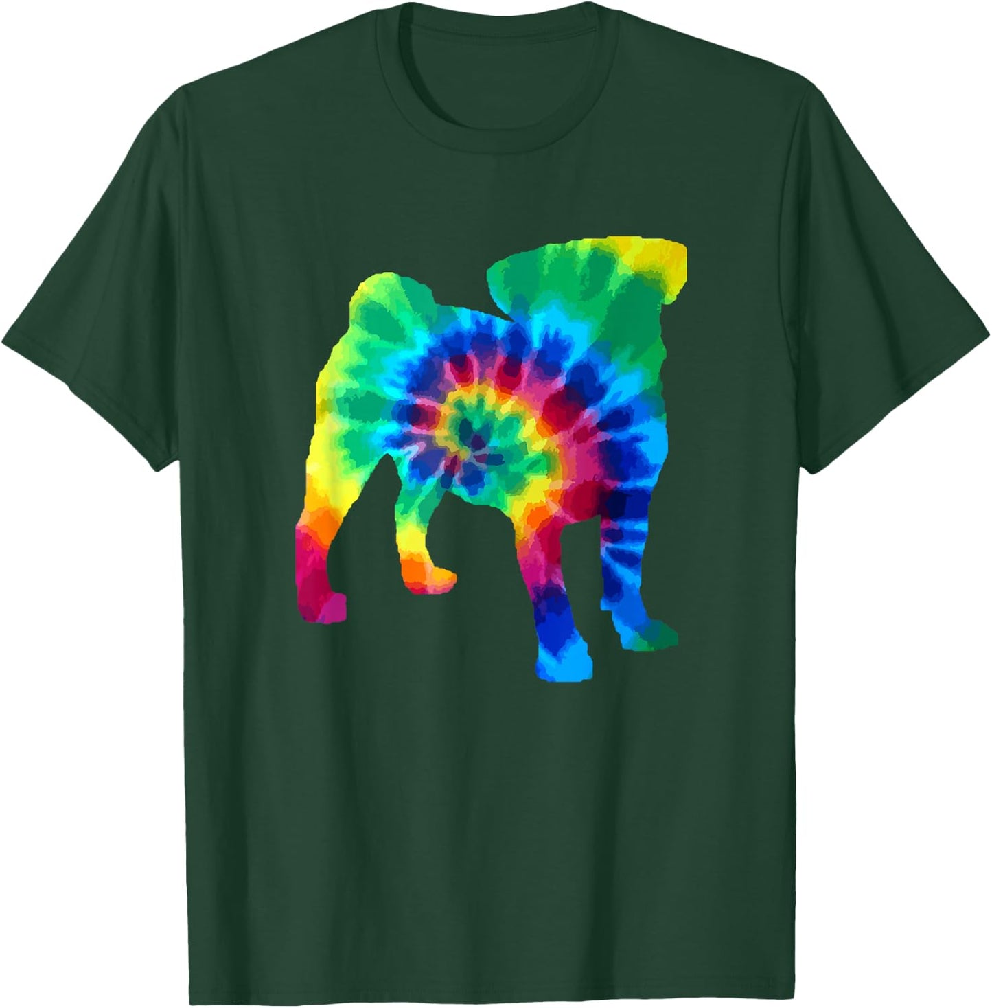 Pug Tie Dye Vintage Hippie Dog Pug T-Shirt - T-Shirt | Forest