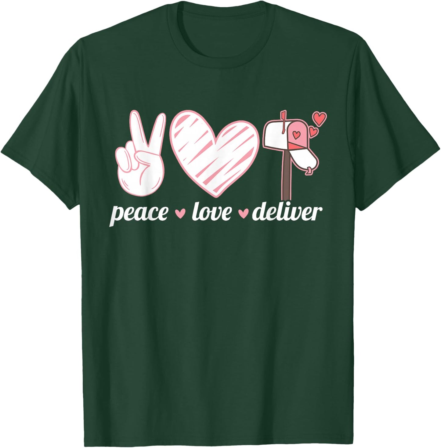 Peace Love Deliver Postal Worker Ballot Voting By Mail T-Shirt - T-Shirt | Forest