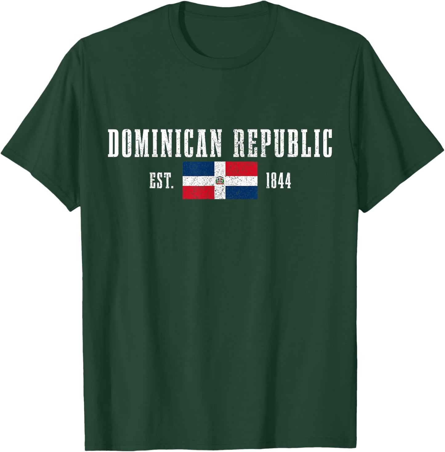 Dominican Republic Est. 1844 Dominican Flag T-Shirt - T-Shirt | Forest