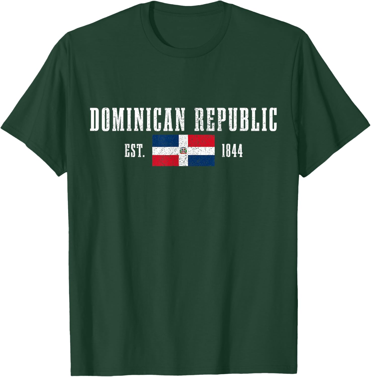 Dominican Republic Est. 1844 Dominican Flag T-Shirt - T-Shirt | Forest