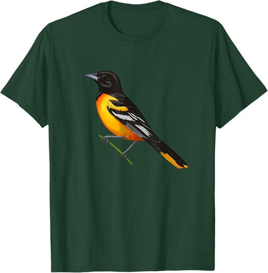 Baltimore Oriole (Icterus galbula) Bird Lover Gift T-Shirt - T-Shirt | Forest