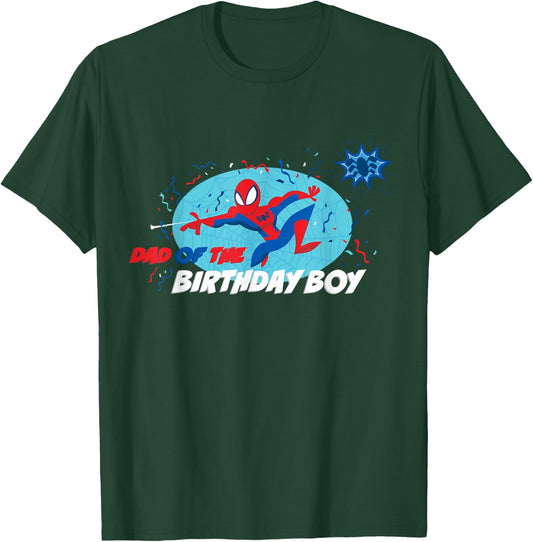 Marvel Spider-Man Toon Family Party Dad of the Birthday Boy T-Shirt - T-Shirt | Forest