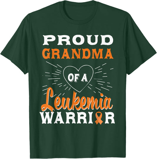 Proud Grandma Of A Leukemia Warrior Awareness T-Shirt - T-Shirt | Forest