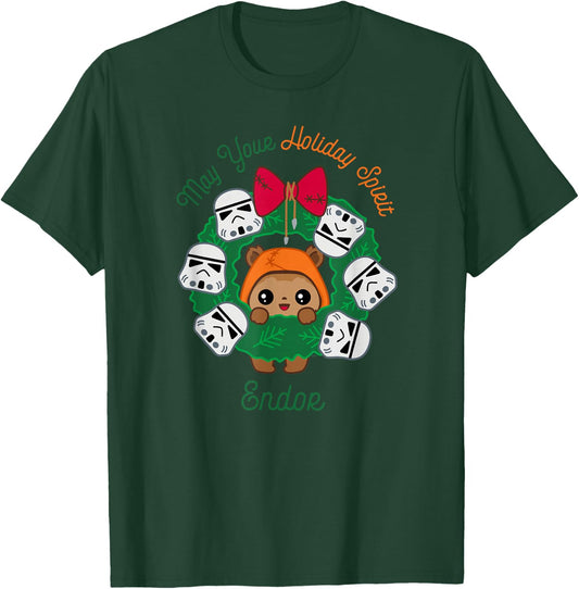 Star Wars Ewok Christmas May Your Holiday Spirit Endor Cute T-Shirt - T-Shirt | Forest