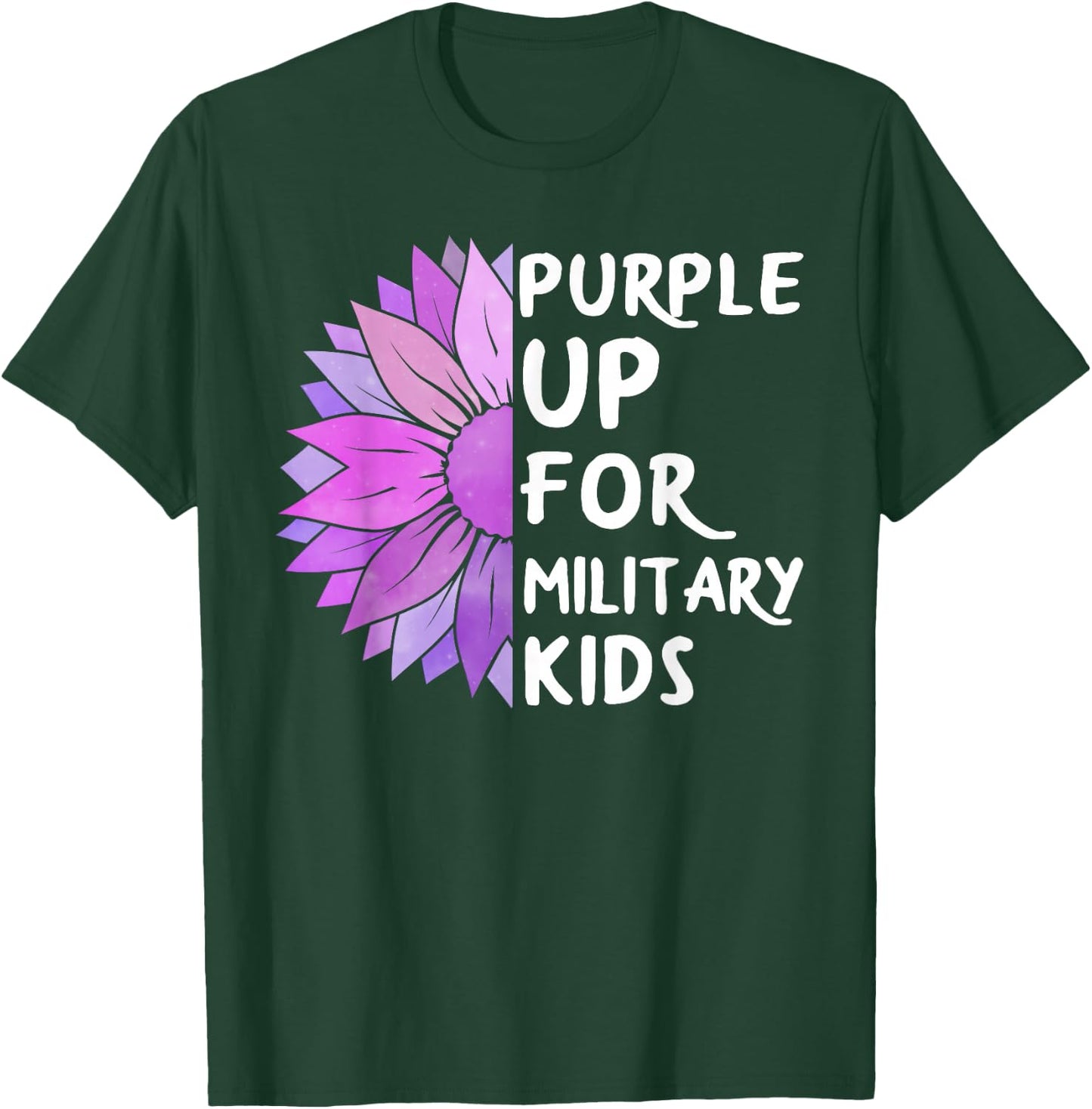 Purple Up Military Child Sunflower Military Brats Month T-Shirt - T-Shirt | Forest