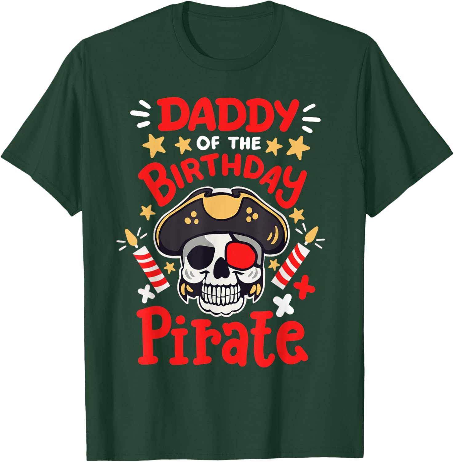 Daddy Of The Birthday Pirate Party Family Matching Men T-Shirt - T-Shirt | Forest
