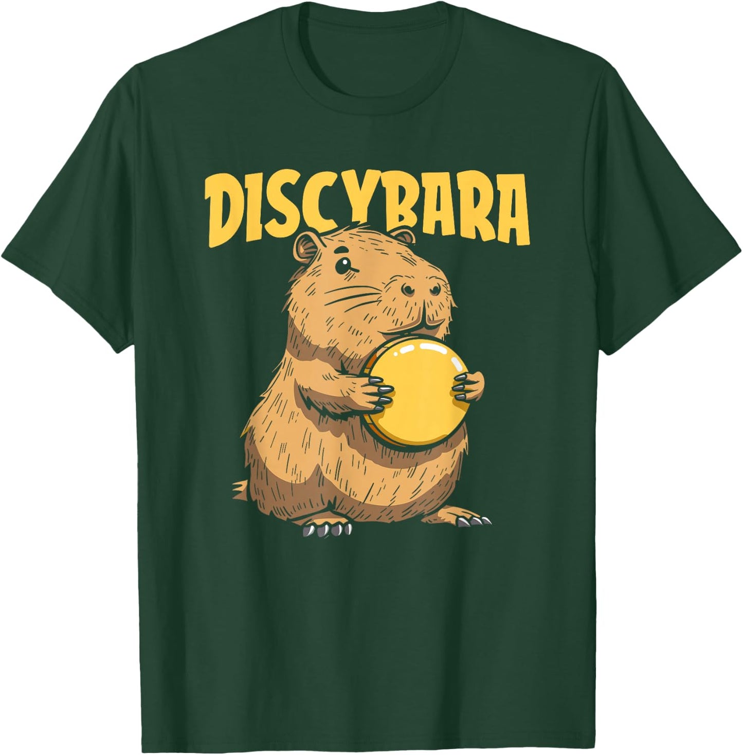 Discybara Golf Frisbee Outdoor Sport - Disc Capybara T-Shirt - T-Shirt | Forest