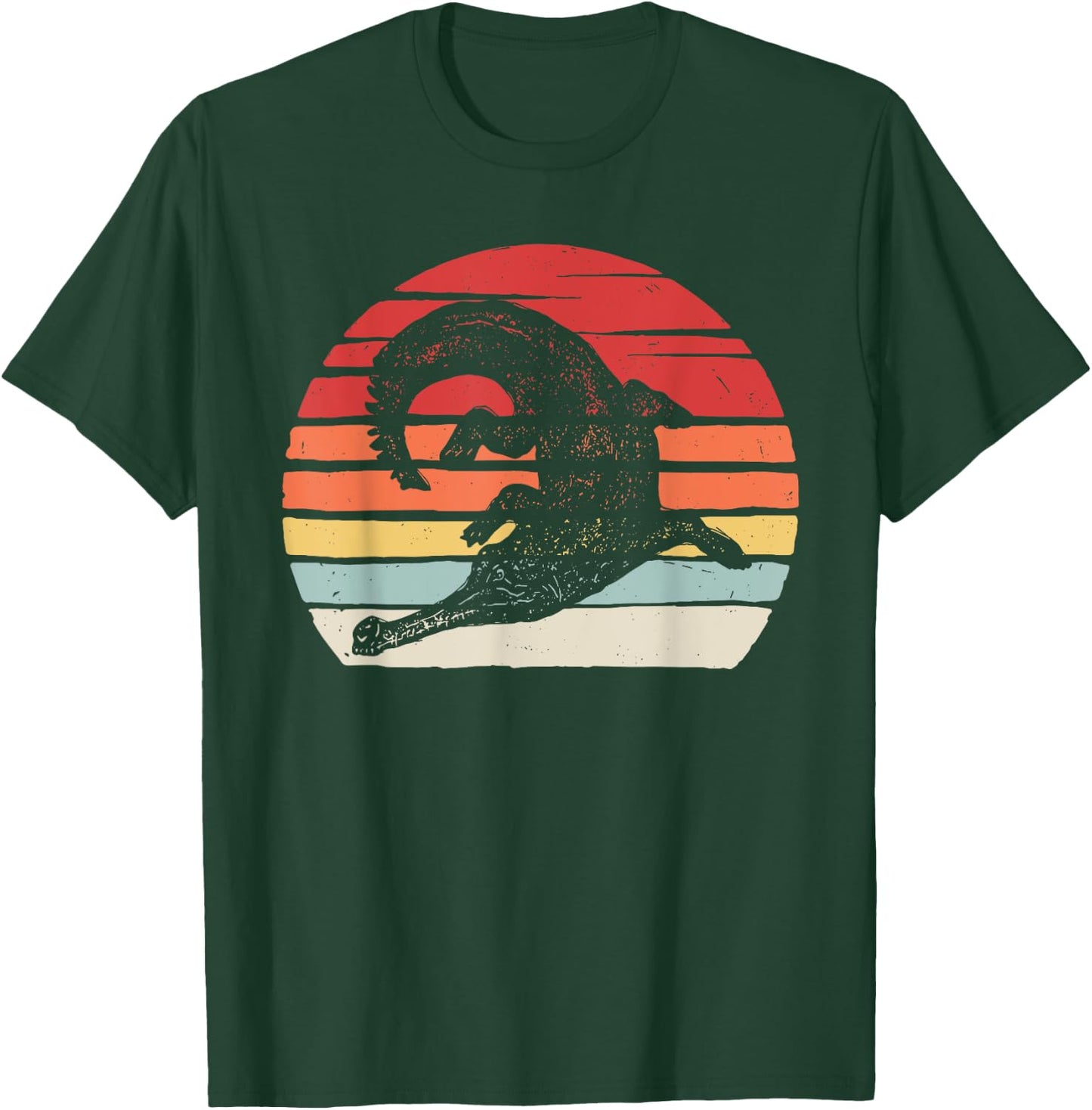 Catch Some Rays Vintage Retro Gharial Gavial Fish-Eating Crocodile T-Shirt - T-Shirt | Forest