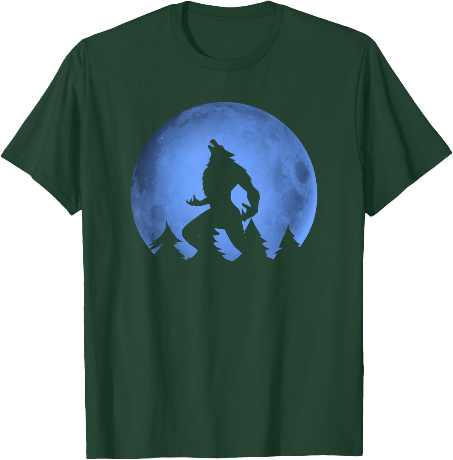 Wolf Halloween Costume Werewolf Blue Moon Scary Boys T-Shirt - T-Shirt | Forest
