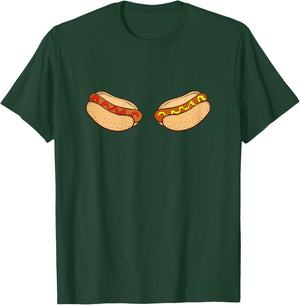 Funny Hot Dog Boobs Sexy Fast Food Fun Design for cool Women T-Shirt - T-Shirt | Forest