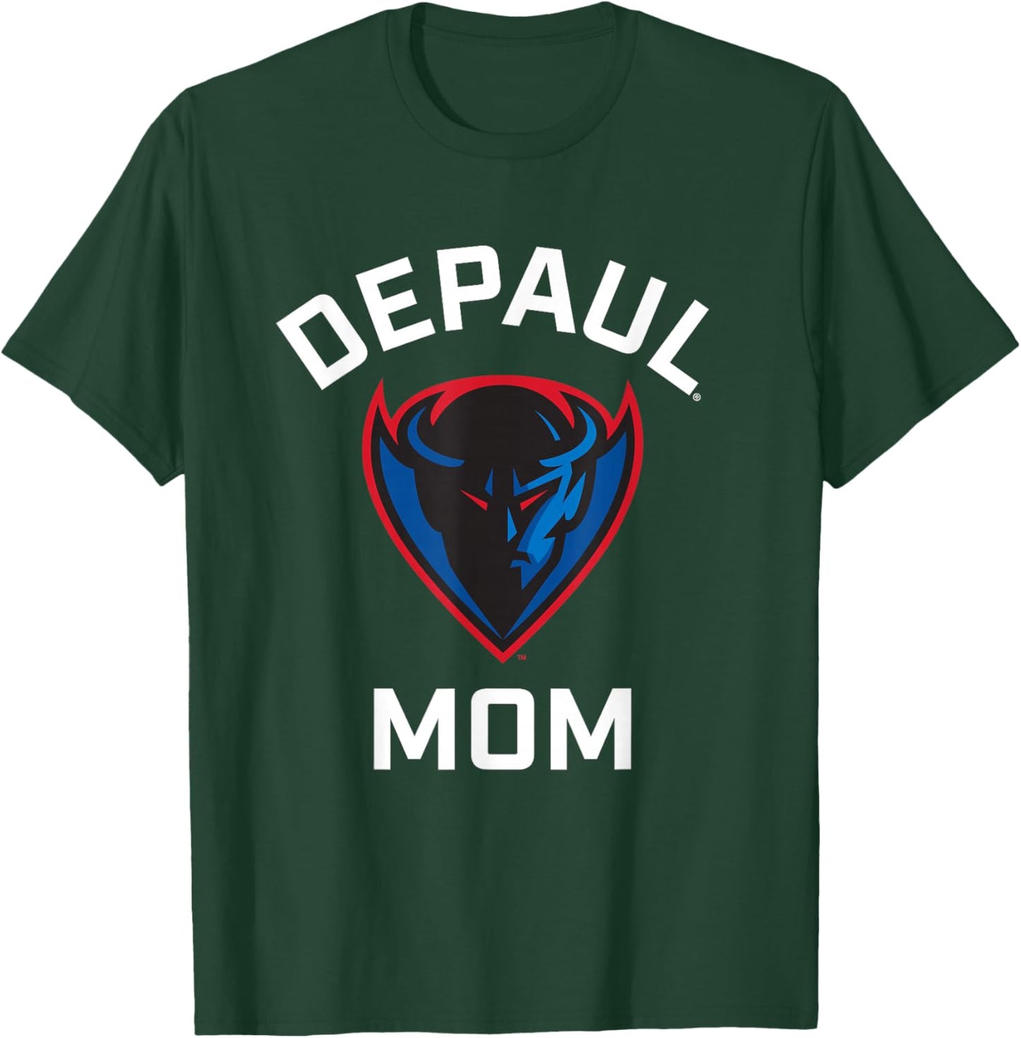 DePaul University Blue Demons Arched Mom T-Shirt - T-Shirt | Forest