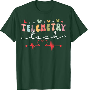 Cute Telemetry Tech Heart T-Shirt - T-Shirt | Forest