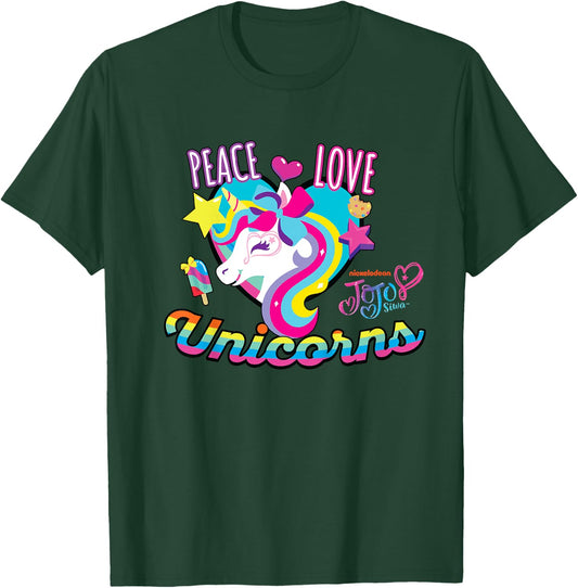 JoJo Siwa Peace Love And Unicorns T-Shirt - T-Shirt | Forest