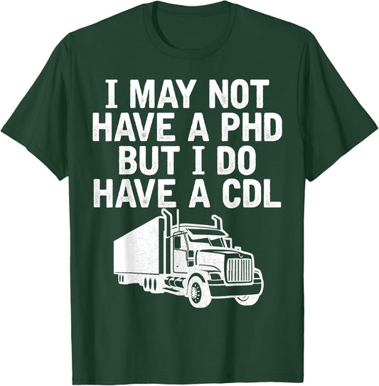 Funny Trucker Husband Semi Trailer Truck Driver T-Shirt - T-Shirt | Forest